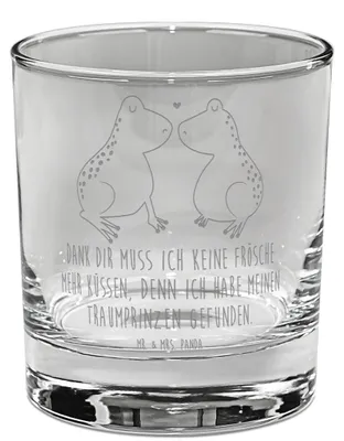 Produktbild von Mr. & Mrs. Panda Tumbler Frosch Liebe - Transparent - Geschenk, Whisky, Kuss, Freundin, Hochzeitstag, Whiskyglas, Liebesbeweis, Glas, Rocks, Lowball