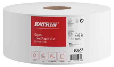 Immagine prodotto di KATRIN 93656 KATRIN Jumbo-Toilettenpapier Gigant S2 2-lagig, 12 Rollen