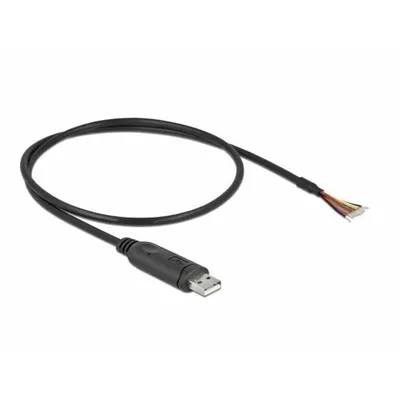 Produktbild von DELOCK Adapterkabel USB 2.0 Typ-A zu seriell RS-232 sch. 0.5
