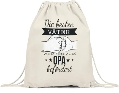 Produktbild von Nur Die Besten Papas Werden Zum Opa Befördert Turnbeutel Gymsack Ankündigung Enkelkinder Du Wirst Opa
