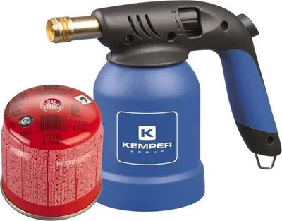 Immagine prodotto di Kemper - Accendino per barbecue con bruciatore a gas portatile e accensione piezoelettrica con bombola di gas inclusa