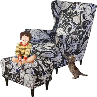 Productafbeelding van Elastische Wingback Stoelhoes en Zitzakset