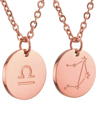 Produktbild von Sternzeichen Kette Gold WAAGE Horoskop Edelstahl 28 Karat Gold magnetisch_charmant