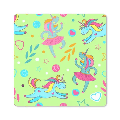 Produktbild von MuchoWow® Mauspad Mousepad Ballerina - Einhorn - Muster - Regenbogen 20x20 cm - Mousepads - Maus Mat - Pad - Mausunterlage - Desk Mat - Bureauartikeln