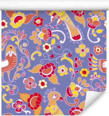 Produktbild von 10m VLIES TAPETE Rolle Blumen Blätter Flora Ornamente Vügel Folklore XXL