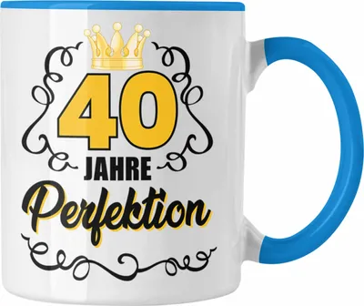 Produktbild von Trendation - 40. Geburtstag Frauen Tasse Geschenk Geschenkidee 40er Geburtstag Spruch Perfektion (Blau)