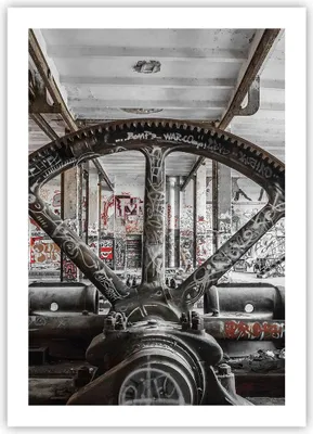 Produktbild von Poster - Poster ohne Rahmen - Maschine Industrie Graffiti - 50x70 cm - Wand Bild - Wanddeko - Wandbilder - Kunstposter - Wandposter - Bilder - Kunstdruck - Wanddekoration - Wandbild - P2XPA50x70-4304