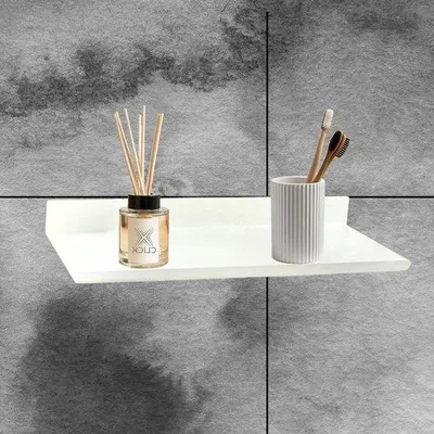 Obrázek produktu pro Matná nástěnná lišta z nerezové oceli – bílá – 31 x 12 x 3 cm