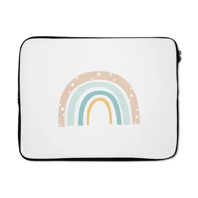Produktbild von MuchoWow® Laptop Hülle 15 Zoll Regenbogen - Kinder - Pastell - Tupfen - Baby Laptoptasche - Laptoptasche - Sleeve - Rundum-Schutz