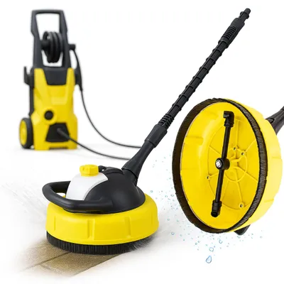 Produktbild von Tellerbürste PowerBrush Turbo 28 cm – Hochdruckreiniger Bürste mit Detergentbehälter | 140 BAR, 60°C | kompatibel mit Kärcher K1–K7, Lavor, Parkside
