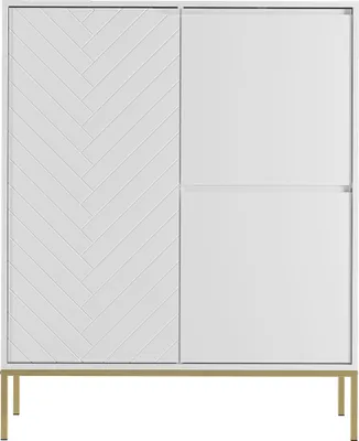 Produktbild von Kommode 102 cm breit in weiß matt mit gefräster Front ANGERA-140