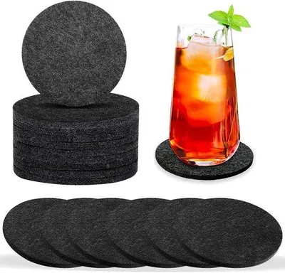 Obrázok produktu pre Tepelne odolné protisklzové podložky pod poháre, tmavošedé, 16 ks