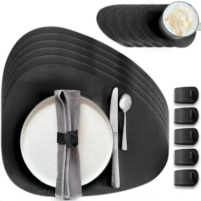 Produktbild von Tischsets aus Kunstleder Steinform 18 Teile
