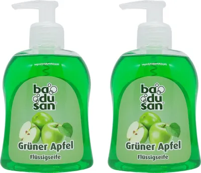 Produktbild von 2er Pack Badusan Flüssigseife Grüner Apfel 300ml