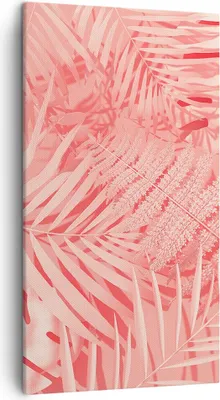 Produktbild von Bild auf Leinwand - Leinwandbild - Einteilig - Rosa Blätter Palmen - 45x80cm - Wand Bild - Wanddeko - Wandbilder - Leinwanddruck - Bilder - Wanddekoration - Leinwand bilder - Wandbild - PA45x80-4745