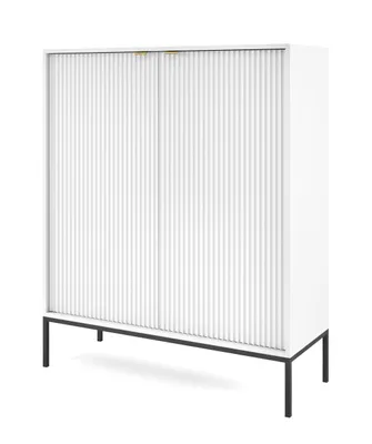 Produktbild von AX LIVING Modern Kommode Eternas K104 mit Lamellenfront 104 cm Weiß