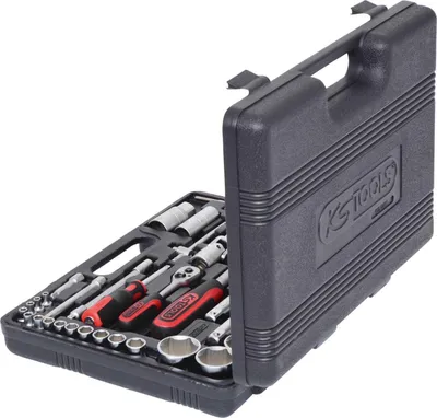 Image de Coffret de douilles F6 1/4'' - 1/2'' - CHROMEmat - 94 pcs  - KS TOOLS - 911.0694