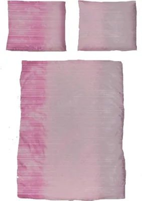 Produktbild von Baumwoll Seersucker Bettwäsche, 135 x 200 + 80x80cm, himbeere grau weiß, gestreift, bügelfrei