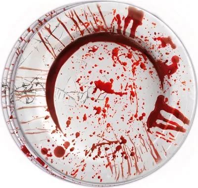 Obrázok produktu pre 6 krvavých papierových tanierov - dekorácia na halloweensky stôl