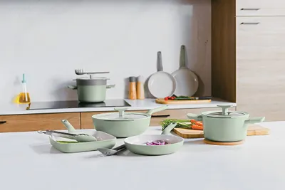 Produktbild von BergHOFF Antihaft Bratpfanne Balance Sage 20cm, Rund, Allzweckpfanne, Grün, CeraGreen, Pieter Roex, Leo