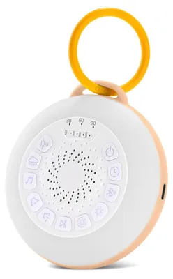 Produktbild von White Noise Machine: Tragbare Einschlafhilfe Babys mit weissem Rauschen | Nachtlicht | 31 Beruhigende Schlaflieder & Naturgeraeusche | 3 Timer-Einstellungen | USB-C,Orange