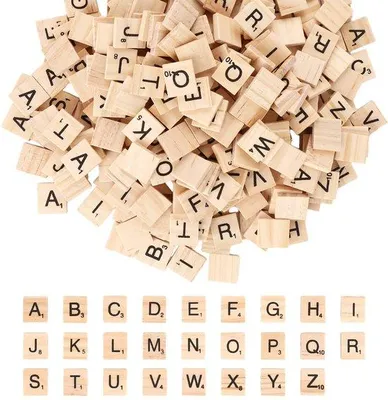 Produktbild von Holz Scrabble-Lettern - 1000 Stücke - Buche Holz