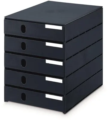 Produktbild von styro 8000-90 Schubladenbox styroval PRO schwarz DIN C4 mit 5 Schubladen