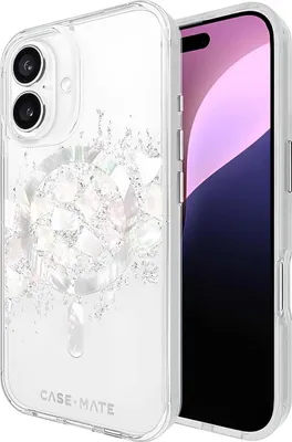 Image de Case-Mate Karat MagSafe - Étui pour iPhone 16 avec incrustation de perles (Une touche de perle)