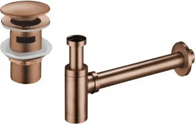 Produktbild von Mexen runder Waschtisch, halb versenkt, mit Klick-Klack-Stöpsel, mit Überlauf, Rosa Gold - 7992050-60