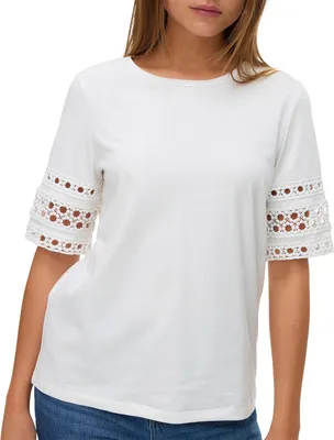 Immagine prodotto di Vero Moda VMIVACY 2/4 MAGLIA CON SCOLLO ROTONDO JRS BTQ Bianco neve/BIANCO NEVE PIZZO S