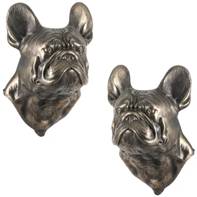 Produktbild von Art-Dog Wandbüste Französische Bulldogge – Bronzepulver-Harz-Guss