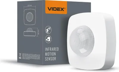 Produktbild von Videx Infrarot-Bewegungs- und Lichtsensor, Schutzart IP54, Leistung 1200 W, Reichweite 8 m, Erfassungswinkel 360°