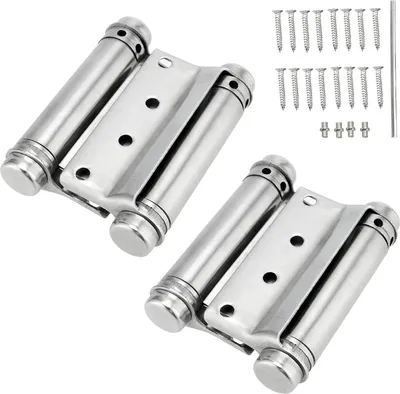 Produktbild von 2 Stück 90mm Edelstahl Saloontür Scharniere, Pendeltürscharnier Schwingtür Scharnier, Pendeltürband Türscharniere Türband für Pendeltür Gartentür