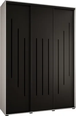 Produktbild von MEBLE KRYSPOL Davos 8 Schrank, drei Türen - 235,2x170x45 cm - Weiß Schwarz Schwarz