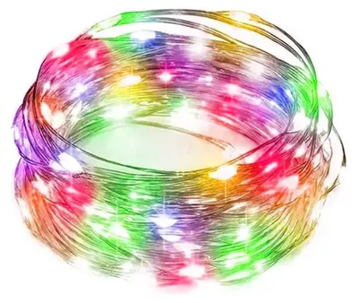 LED-Lichterkette 4 m, Kupferdraht, RGBY, batteriebetrieben