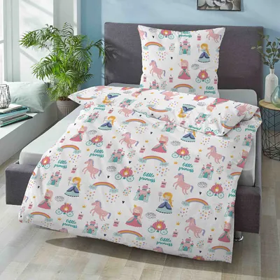 Produktbild von Biberna Feinbiber Bettwäsche Little Princess weiß 135x200 cm + 80x80 cm