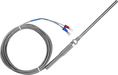 Obrázek produktu pro Platinové odporové čidlo teploty PT100 se závitem M8, 100 mm drát, 0-400 ℃ (3 m)
