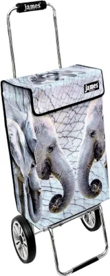 Produktbild von James Einkaufstrolley - ELEPHANT - stabiler Einkaufswagen mit individuellem Design - einfarbig: grau in Ausführung: Chrome19
