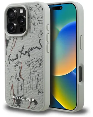 Obrázek produktu pro Pouzdro MagSafe s potiskem a logem Karl Lagerfeld pro iPhone 16 Pro Max - šedá