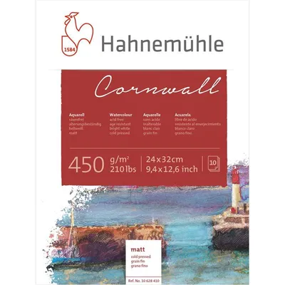 Produktbild von Hahnemühle Cornwall Aquarellblock - 450 g/m² - matt - 24 x 32 cm - 10 Blatt