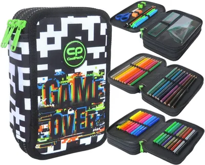 Produktbild von Coolpack Dreifach-Federmäppchen Game Over Equipment