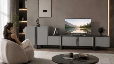 Immagine prodotto di Mobile TV a parete per soggiorno, moderno mobile TV con vano portaoggetti