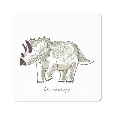 Produktbild von MuchoWow® Mauspad Mousepad Kinderzimmer - Triceratops - Dinosaurier - Jungen - Mädchen - Kinder 30x30 cm - Mousepads - Maus Mat - Pad - Mausunterlage - Gaming