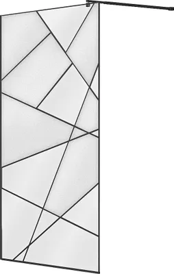 Produktbild von Duschwand für begehbare Duschen - Siebdruck - Schwarz matt - 120 x 200 cm - TRISEO