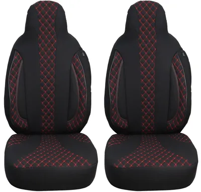 Productafbeelding van Autostoelhoezen voor Ford Ranger 3, Zwart/Rode Naad, Set van 2