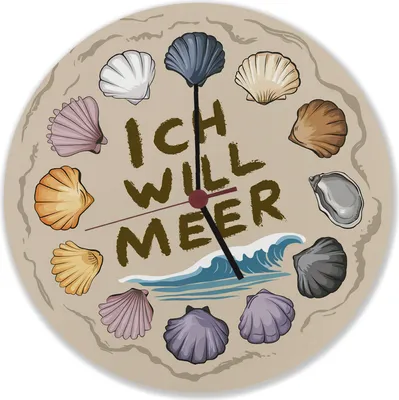 Produktbild von Ich will Meer Muschel Wanduhr aus MDF