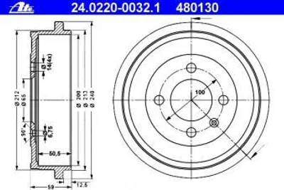 Produktbild von ATE Bremstrommel  24.0220-0032.1