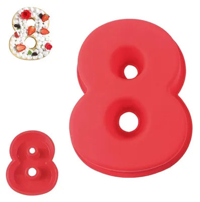 Obrázok produktu pre Silikónová forma na pečenie v tvare čísla 8, priemer 25 cm, veľká, 3D