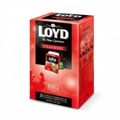 Zdjęcie produktu dla Herbata Loyd Strawberry 20 szt. kopertowana