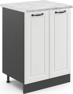 Produktbild von Küchenunterschrank Vicco R-Line Weiß Landhaus 60 cm , AP Marmor, Model 45823